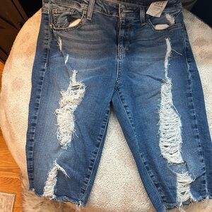 Guess Blue Bermuda Distressed Jean shorts